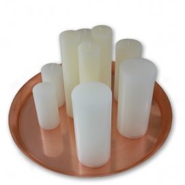 Gavesæt kobberlysfad og bloklys